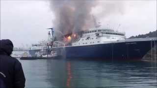 quotOcean Countessquot cruise ship In flames [upl. by Zingale]