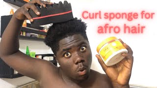 How to get curly hair using curl sponge and Cantu curling cream  for BLACK men and women [upl. by Ecinereb942]