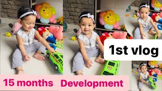 First vlog  15 months baby development and activities [upl. by Atnahs870]