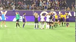 Ashlyn Harris amp Ali Krieger Post game hug [upl. by Kcaz]