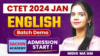 CTET 2024 Batch ENGLISH Demo Class by Sachin Academy live 3pm [upl. by Tilla]