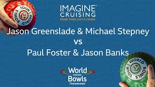 World Indoor Bowls Championship 2024 J Greenslade amp M Stepney vs P Foster MBE amp J Banks [upl. by Lorenzana826]