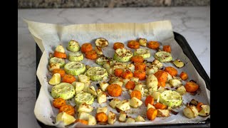 Easy ovenroasted potatoes and carrots with onion and zucchini [upl. by Marzi617]