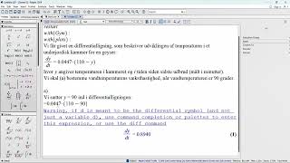 Væksthastighed ud fra differentialligning i Maple  eksempel [upl. by Drona]