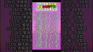 【2024年の運勢】星座×血液型×干支で観る576通り水森太陽監修による最強運ランキング 占い shorts [upl. by Hallee834]