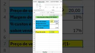 Como Calcular o Preço de Venda no Excel de Forma Simples [upl. by Laefar]