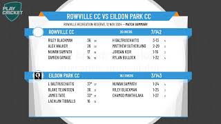 Rowville CC v Eildon Park CC [upl. by Short]