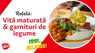 Reteta de Vita Maturata LA TIGAIE cu Garnituri de Legume [upl. by Lamraj]