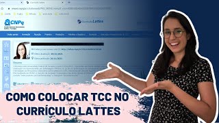 COMO COLOCAR TCCMONOGRAFIA NO CURRÍCULO LATTES [upl. by Raseac288]