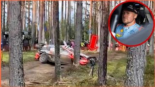 Esapekka Lappi Crashes 🔴 Out of Rally Finland 2024 After Hitting Tree 🌲💥FIA WRC 2024 [upl. by Ainar]