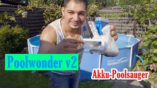 Poolwonder v2 Akku Poolsauger Test poolwonder pool poolsauger [upl. by Ardnoid]