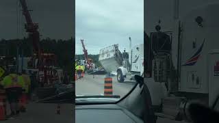 Person Captures Tipped Over Truck Hanging Half Down Highway  1517417 [upl. by Roosnam]