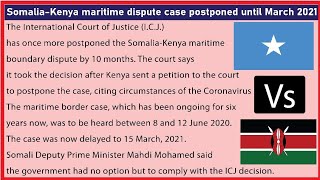 Maritime Dispute Somalia Vs Kenya  English To Somali [upl. by Verras]