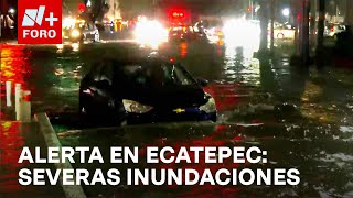 Tormenta convierte las calles de Ecatepec en ríos  Las Noticias [upl. by Grubman109]