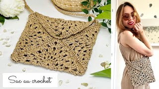 Comment faire un sac au crochet en raphia ✨ Tuto crochet facile 🧶 1 PELOTE  1 OUVRAGE Granny square [upl. by Rodolfo662]