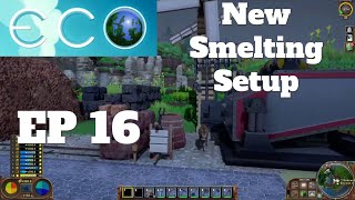 Lets Play Eco Single Player Ep 16  New Smelting Setup And Table Upgrades [upl. by Annaj908]