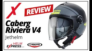 Caberg Riviera V4 Jethelm Unboxing amp Produktvorstellung  Helmexpresscom [upl. by Adeys]