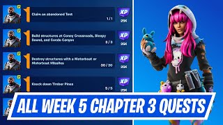 All Week 5 Season Quests Challenges in Fortnite  How to complete Week 5 Season Quests in Chapter 3 [upl. by Auof]