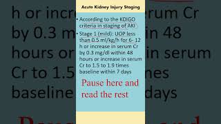 Acute Kidney Injury Staging According to KDIGO [upl. by Carlstrom]