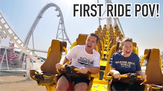 We Rode Flying Aces First Time Reaction to Ferrari Worlds Incredible Intamin Hyper Coaster [upl. by Paynter]