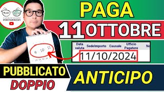 Inps PAGA 11 OTTOBRE ➜ ANTICIPO DATE PAGAMENTI ADI ASSEGNO UNICO PENSIONI 730 NASPI BONUS 100€ SFL [upl. by Kohcztiy]