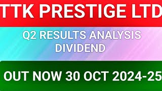 TTK PRESTIGE LTD Q2 RESULT 2024TTK PRESTIGE LTD Q2 RESULT TODAY [upl. by Nerine312]