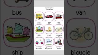 Transport Vehicle Names  Vocabulary Words for students [upl. by Shelba973]