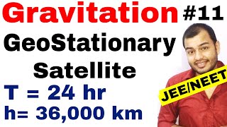 11 chap 8  Gravitation 11  GeoStationary Satellites Geosynchronous Satellites IIT JEE MAINSNEET [upl. by Harsho]