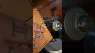 Burnishing leather edges using WeaverLeatherSupply Power Burnisher [upl. by Boyer]