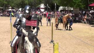 Jousting  3rd Session Robbie Hubbard unhorses Dustin Stephens Sherwood Forest Faire 2015 [upl. by Onid168]