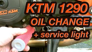 KTM 1290  OIL CHANGE  SERVICE LIGHT RESET ktm 1290 oilchange ktmoilchange servicelightreset [upl. by Dragoon]