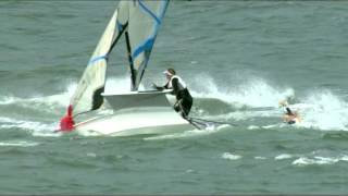 49er Sailing Highlights  2015 Hyeres World Cup  49erFX Medal Race [upl. by Romeo]