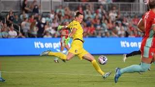 Almuth Schult vs Washington Spirit  HyVee Save of the Match [upl. by Jerad540]