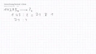Dezimal in Binär umrechnen mit Nachkommastellen [upl. by Schalles]