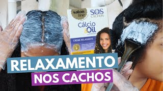 RELAXAMENTO NOS CACHOS EM CASA  Cálcio e Oil Salon Line [upl. by Relyc]