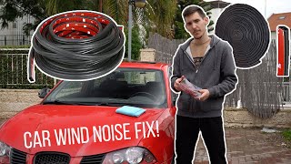 Car Wind Noise Fix  Wind Noise Reduction Door Seal Strip  B Shape Adhesive Rubber Review And Test [upl. by Nosnehpets874]