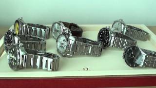 Watch size comparison Omega Certina Louis Erard Seiko Citizen Casio [upl. by Zuliram]