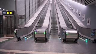 Sweden Stockholm Odenplan subway station 17X escalator 8X elevator ride [upl. by Alleira]