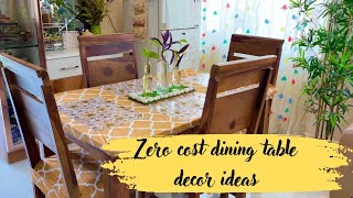 Creative zero cost dining table decorationsDining area makeoverdiy dining table decoration ideas [upl. by Nord]