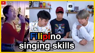 Korean react to Filipino Singing skills 🎶 [upl. by Annairam]