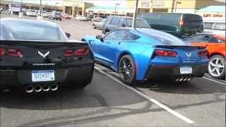 Group of 2014 C7 Corvette Stingrays caught on the street  Arizona [upl. by Bourque317]