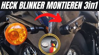 Harley Davidson Street Bob 114 Softail Heck Blinker umbau 3 in 1 Kellermann Atto DF mini [upl. by Arikihs]