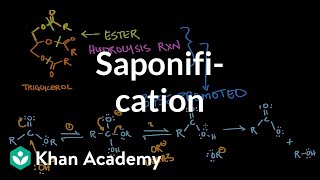 Saponification  Base promoted ester hydrolysis  MCAT  Khan Academy [upl. by Noillid766]