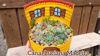 IDÉIAS DE VASOS RECICLADOS COM LATAS  TUTORIAIS NO CANAL LUCIANA MADEIRA diy ideiasparajardim [upl. by Lachus584]