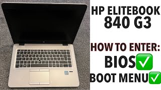 HP Elitebook 840 G3  How To Enter Bios UEFI Settings amp Boot Menu Options [upl. by Nanji590]