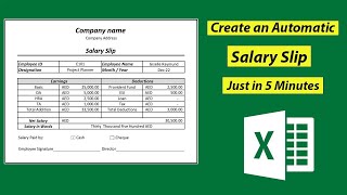 Make a Salary Slip in Excel  Automatic Salary Pay Slip in 5 Minutes [upl. by Cosma417]