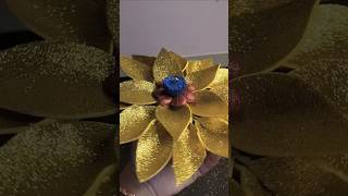 Diy glitters paper flower decoration ideas diy craft papercraft shortstrending diwalidecor [upl. by Bentlee]