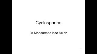 Cyclosporine clinical pharmacokinetics [upl. by Hardin]