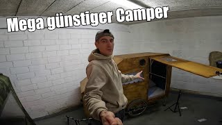 Der günstigste Fahrrad Wohnwagen aus Holz amp einfachsten Materialien  Bike Camper Eigenbau [upl. by Anatolio357]