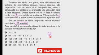 ENEM 2018  Análise Combinatória  Torneios de tênis em geral são disputados em sistema [upl. by Haodnanehs]